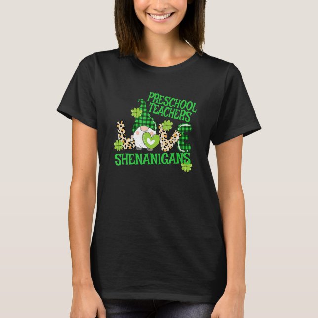 Camiseta Preschool Teacher St Patricks Day PreK Shenanigans (Frente)