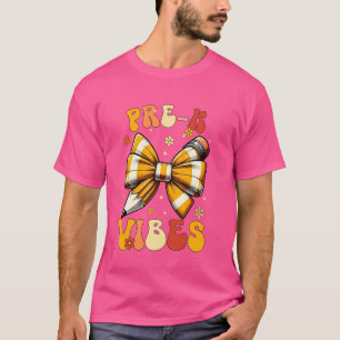 Camiseta Preschool Vibes Hello Team Pré-k Teacher Kids Retr