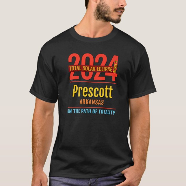 Camiseta Prescott Arkansas AR Total Eclipse Solar 2024 4 (Frente)