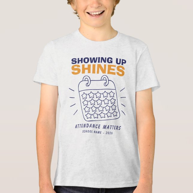 Camiseta Presença Personalizada Brilha Escola (Frente)