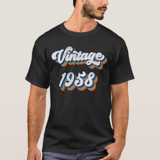 Camiseta Presente 66 Anos Homem Mulher Vintage 1958 66º Ani
