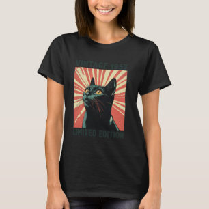 Camiseta Presente 68 Anos Antigo 1957 Gato Amante 68º Anive