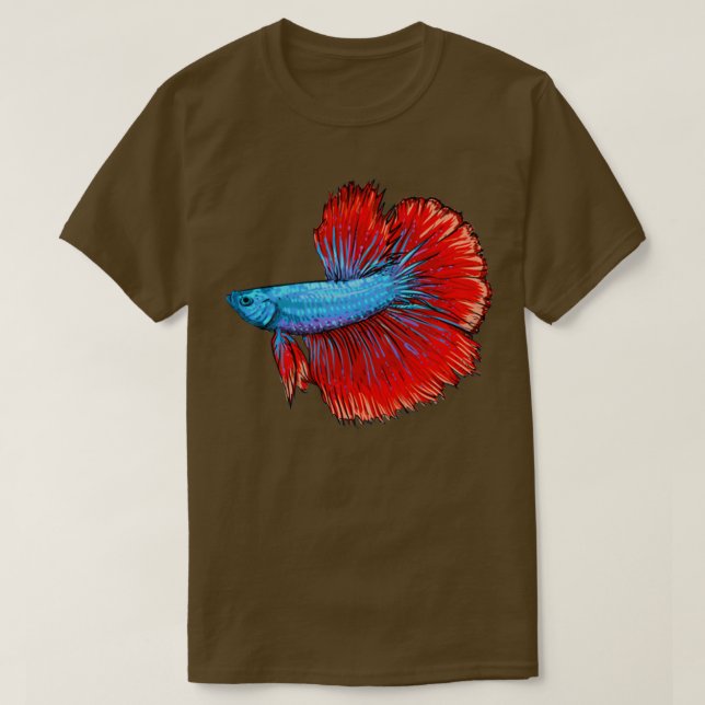Camiseta Presente 6 peixes ornamentais de peixes de combate (Frente do Design)