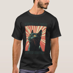 Camiseta Presente 75 Anos Vintage 1950 Amante de Gatos Aniv