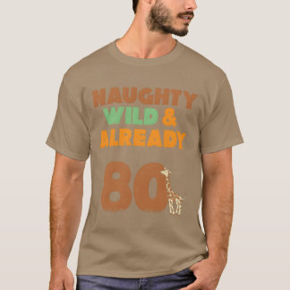 Camiseta Presente 80 anos aniversário mulheres Girafa vinta