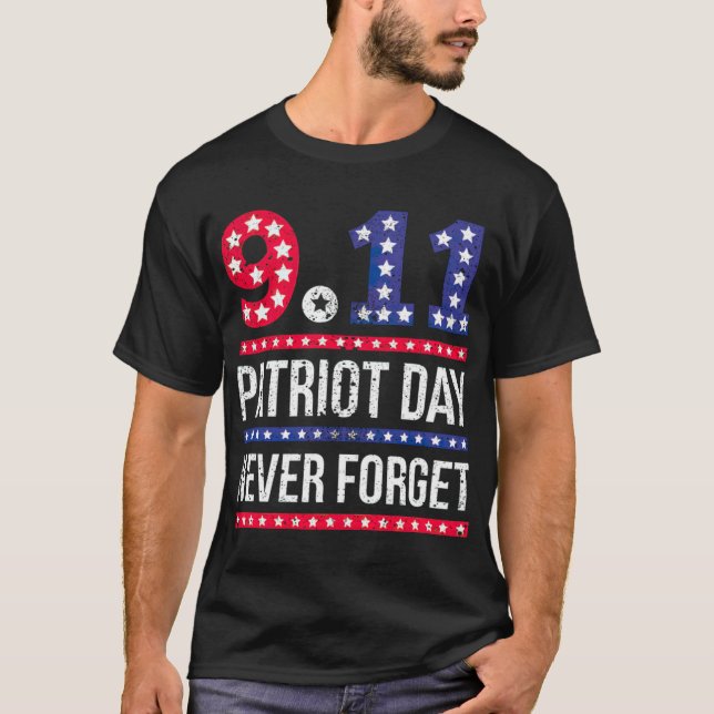Camiseta Presente 9 11 Nunca Esqueceremos o Dia Patriótico  (Frente)