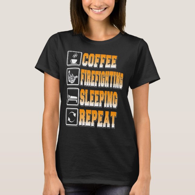 Camiseta Presente a repetição do combate a incêndios no caf (Frente)