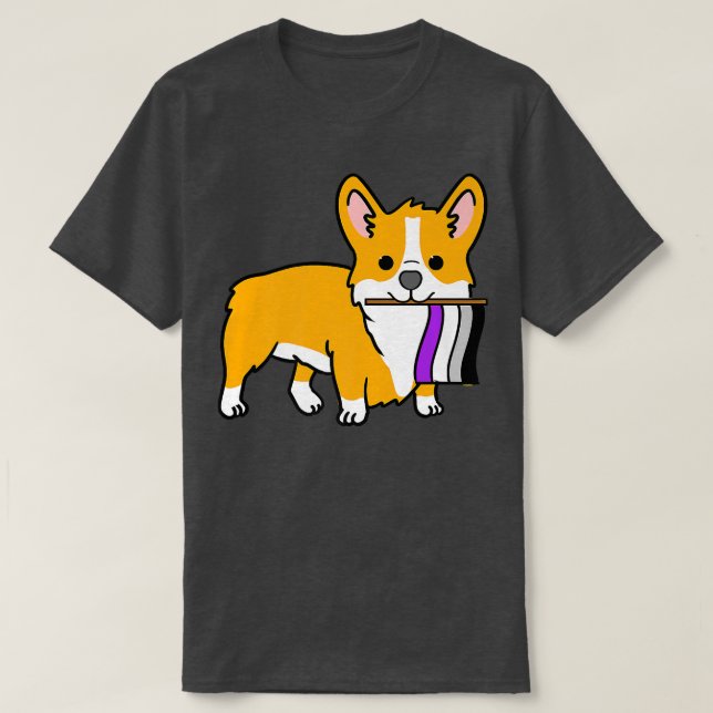 Camiseta Presente Ace Pride Corgi Aseual  (Frente do Design)