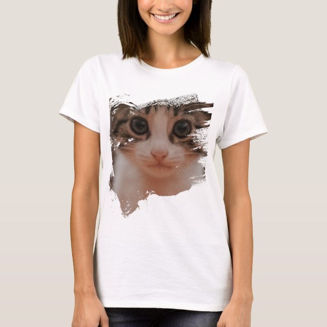 Camiseta Presente Adorável para Gatos (Frente)
