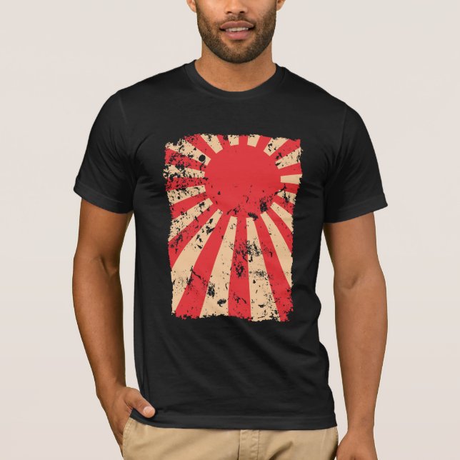Camiseta Presente afligido bandeira de Japão do olhar de (Frente)