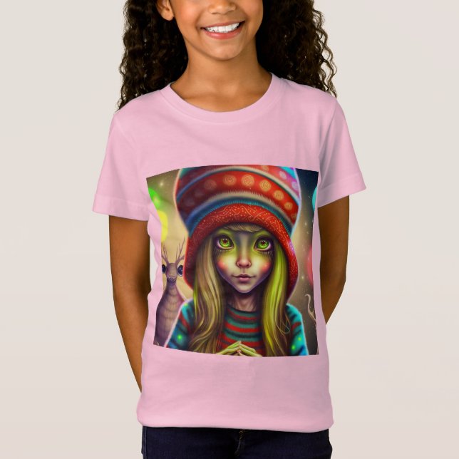 Camiseta Presente alienígena Hippie Girl. (Frente)