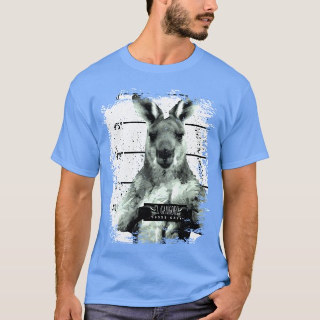 Camiseta Presente Animal Saltitante Canguru retrô (Frente)