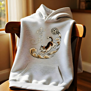 Camiseta Presente Artístico Japonês de Futebol de Gato para