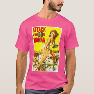 Camiseta Presente Ataque da Mulher de 50 Pés Sci Fi Horrore