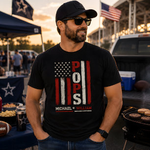Camiseta Presente Bandeira Americana Pops Dia dos Pais Patr