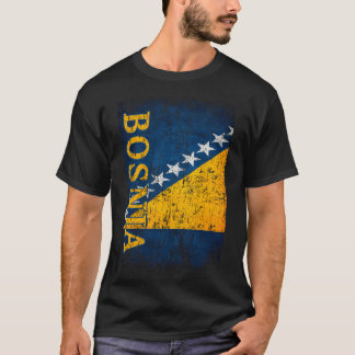 Camiseta Presente Bandeira da Bósnia Mulheres Homens Crianç