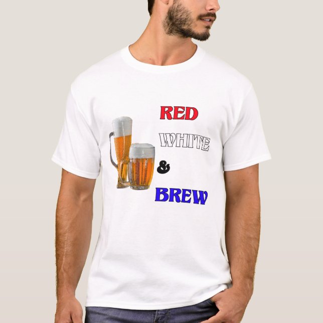 Camiseta Presente Bebendo do Partido Patriótico Vermelho e  (Frente)