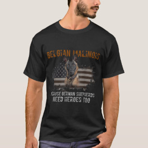 Camiseta Presente belga Malinois-americano Flag Funny Dog