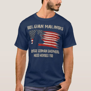 Camiseta Presente belga Malinois-americano Flag Funny Dog
