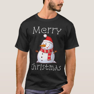 Camiseta Presente bonito do Natal do boneco de neve