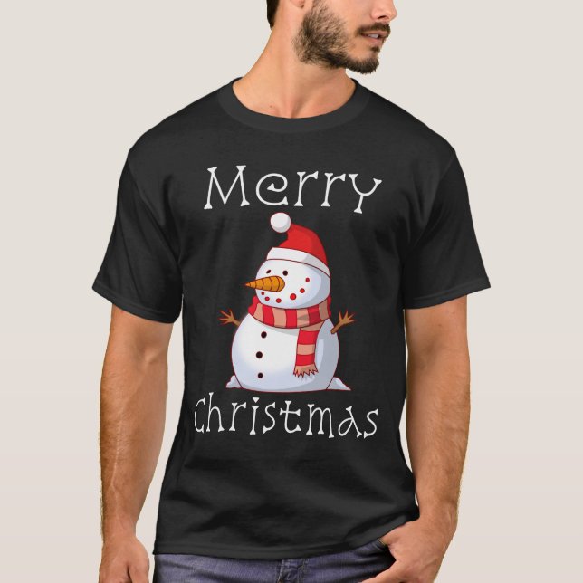 Camiseta Presente bonito do Natal do boneco de neve (Frente)