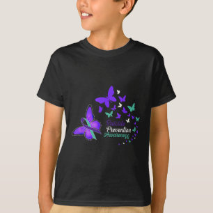 Camiseta Presente Borboletas de Conscientização sobre Preve