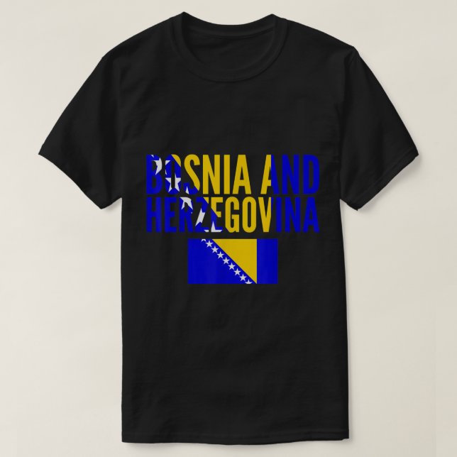 Camiseta Presente bósnio - Bandeira do País Bósnia e Herzeg (Frente do Design)