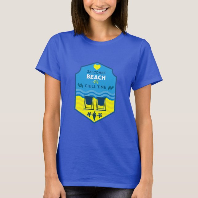 Camiseta Presente britânico na praia (Frente)