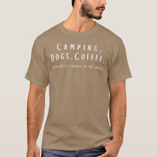 Camiseta Presente Café de Acampamento e Cães