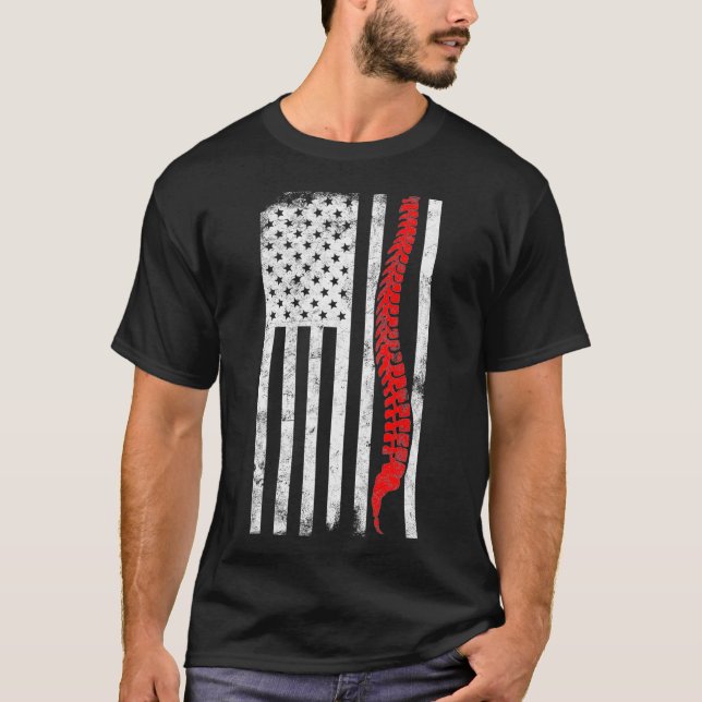 Camiseta Presente Chiropractor American Flag Chiropractic (Frente)