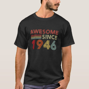 Camiseta Presente Clássico Nascido em 1946 80 Anos Feito em