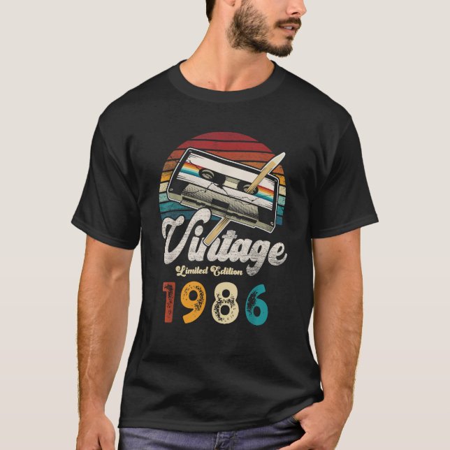 Camiseta Presente Com 40 Anos De Idade 1986 Aniversário Com (Frente)