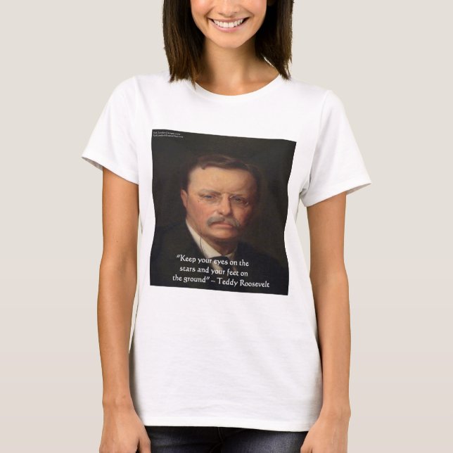 Camiseta Presente com Citação de Sabedoria "Pés no Chão" de (Frente)