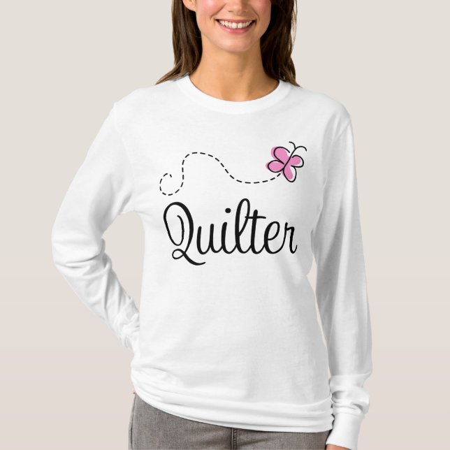 Camiseta Presente cor-de-rosa bonito de Quilter (Frente)