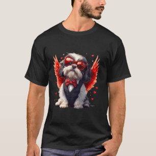 Camiseta Presente Cupid Shih Tzu Dia dos Namorados Amante d