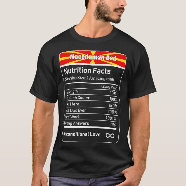Camiseta Presente D do Dia de os pais de Fatos Nutricionais (Frente)