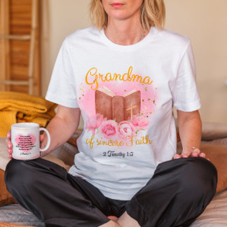 Camiseta Presente da avó cristã com citação Bíblia