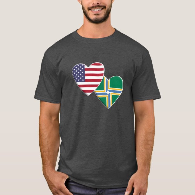Camiseta Presente da bandeira da cidade americana de Portla (Frente)