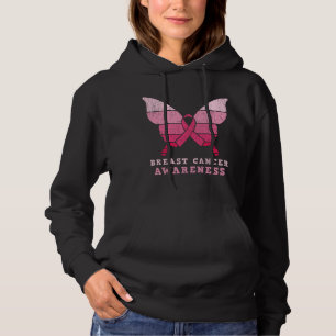 Camiseta Presente da borboleta rosa de consciência do Cance