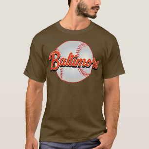 Camiseta Presente da Equipe de Baseball Baltimore Vintage