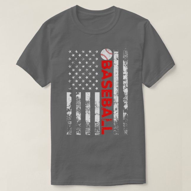 Camiseta Presente da Equipe de Beisebol da Bandeira America (Frente do Design)
