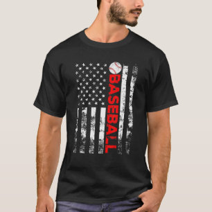 Camiseta Presente da Equipe de Beisebol da Bandeira America