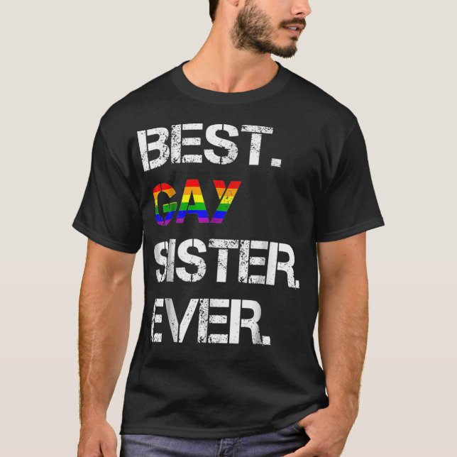 Camiseta Presente da irmã lésbica LGBTQ da gay (Frente)