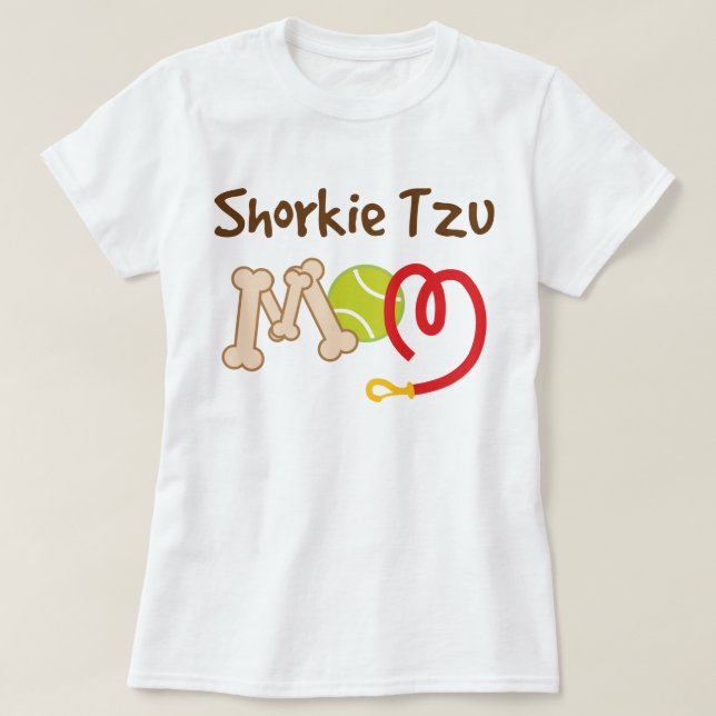 Camiseta Presente da mamã da raça do cão de Shorkie Tzu (Frente do Design)
