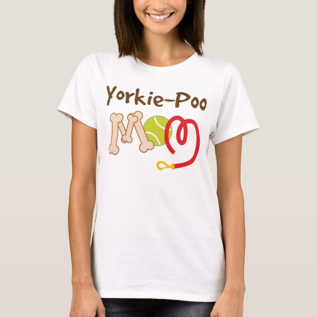 Camiseta Presente da mamã da raça do cão de Yorkie-Poo (Frente)