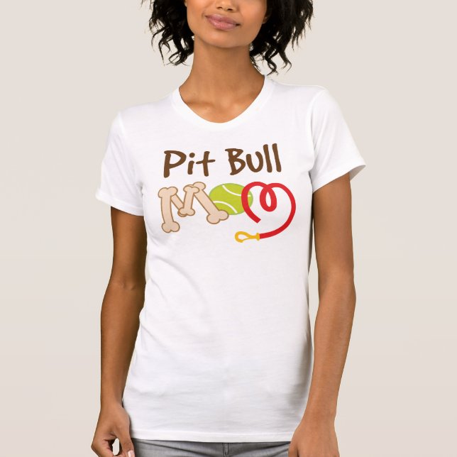 Camiseta Presente da mamã da raça do cão do pitbull (Frente)