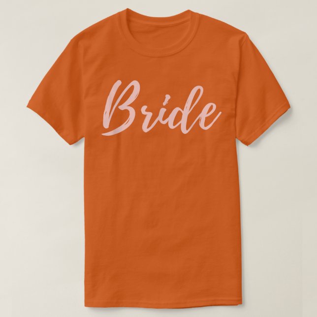 Camiseta Presente da Noiva Combinando Dia do Casamento Rosa (Frente do Design)
