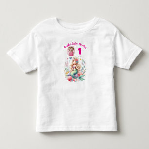 Camiseta Presente de 1º Aniversário da Sereia Mágica Sob o