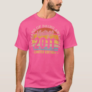 Camiseta Presente de 11 Anos de Idade Vintage 2011 Edição L