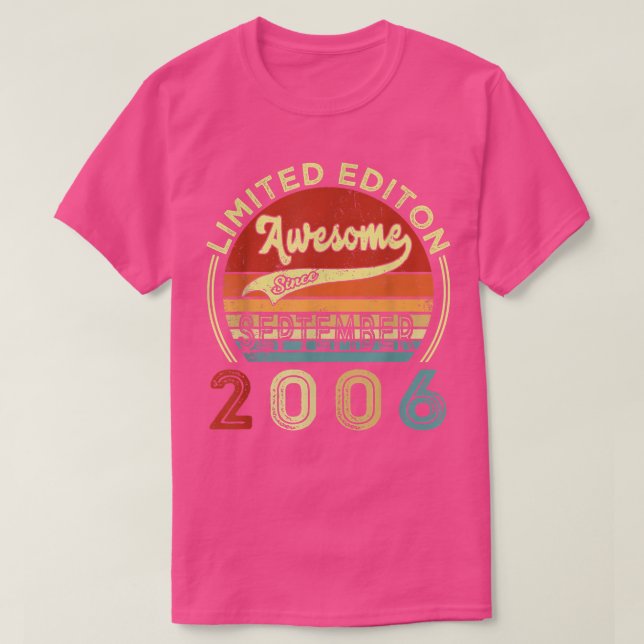 Camiseta Presente de 16 anos Incrível Desde Setembro de 200 (Frente do Design)